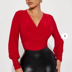 Fashion Nova faux wrap crop top